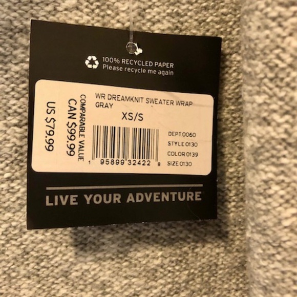 Eddie Bauer Dreamknit Women’s Sweater Wrap – Gray – Size XS/S – NWT - Picture 2 of 4